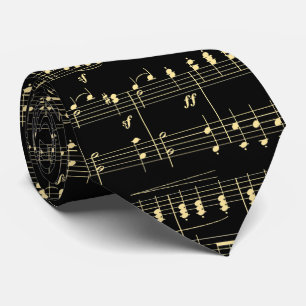 Goldene Musik auf schwarz Krawatte
