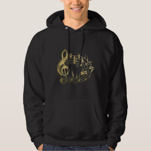 Goldene musikalische Anmerkungen in der ovalen Hoodie