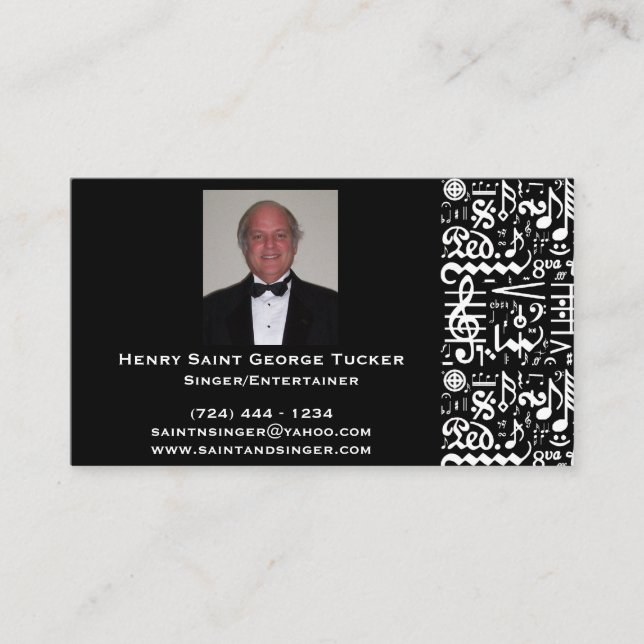 Goldene musikalische Symbol-Visitenkarte Visitenkarte (Vorderseite)