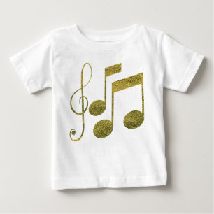 Goldene Musiknoten Baby T-shirt