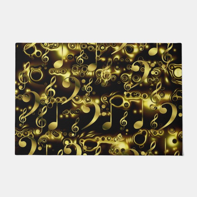 goldene Musiknoten Fußmatte (Vorderseite)