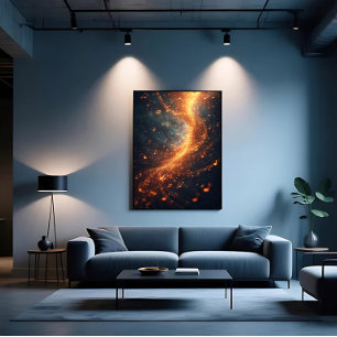 Goldene Musiknoten Galaxie Spirale Leinwanddruck