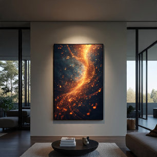 Goldene Musiknoten-Galaxie-Spirale Poster