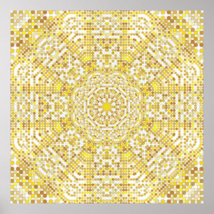 Goldene Muster mit goldenen Mosaiken im By Poster