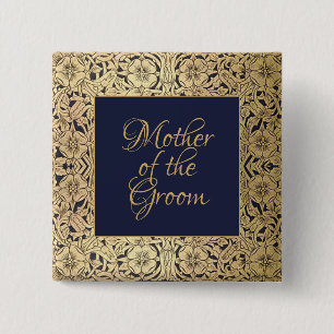 Goldene Mutter des Groom Elegant Wedding Navy Blue Button