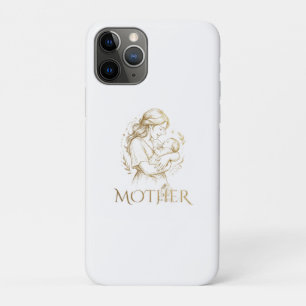 Goldene Mutter-und-Kind-Linienkunst mit Transparen Case-Mate iPhone Hülle
