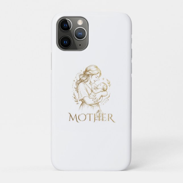 Goldene Mutter-und-Kind-Linienkunst mit Transparen Case-Mate iPhone Hülle (Rückseite)