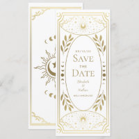 Goldene mystische Tarot-Karte Save the Date