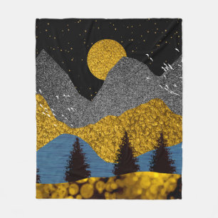 Goldene Nacht Fleecedecke