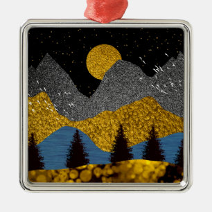 Goldene Nacht Ornament Aus Metall