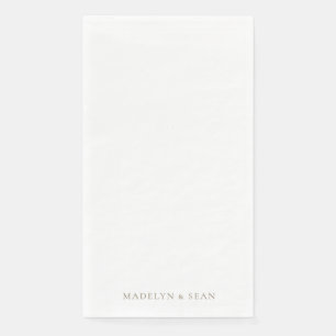 Goldene Namen Einfach & Elegant Weiße Hochzeit II Serviette
