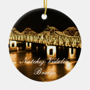Goldene Natchez-Vidalia Keramik Ornament