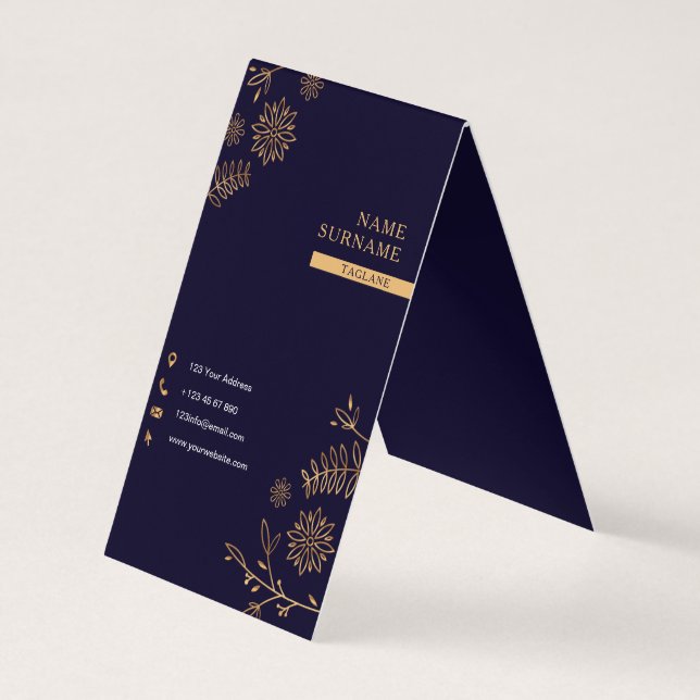 "Goldene Navy Folder Business Card" Visitenkarten (Rückseite)