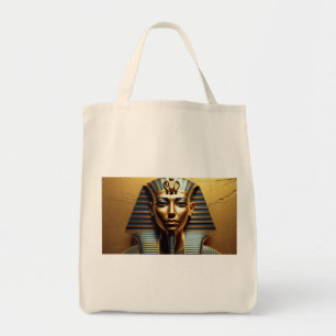 Goldene Nefertiti-Linienkunst-Tasche – Modernes Äg Tragetasche