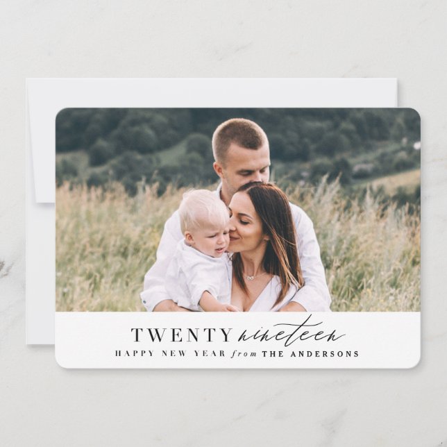 goldene Neujahrskarte. Feiertagskarte (Vorderseite)