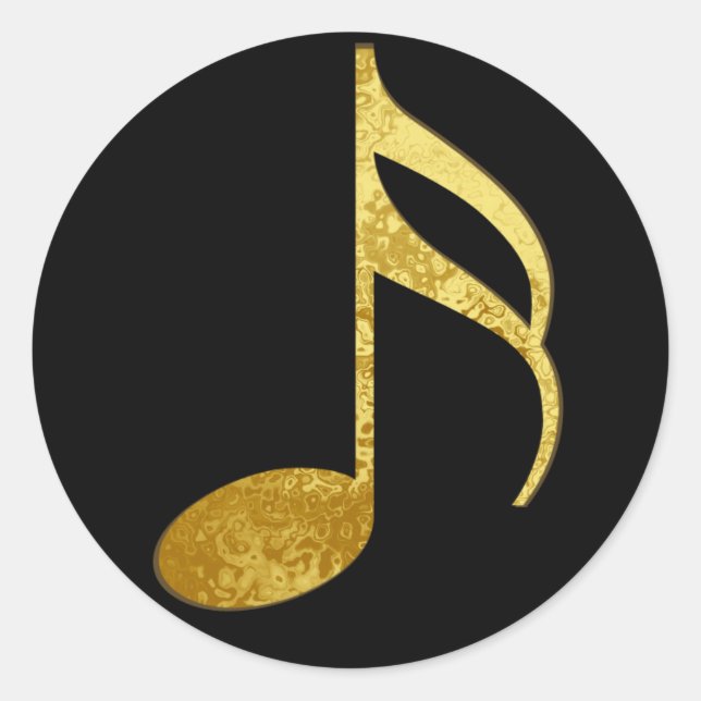 goldene Note Runder Aufkleber (Vorderseite)