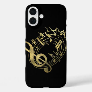 Goldene Noten in ovaler Form iPhone 16 Plus Hülle