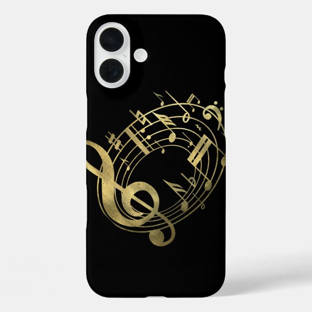 Goldene Noten in ovaler Form Case-Mate iPhone Hülle (Rückseite)