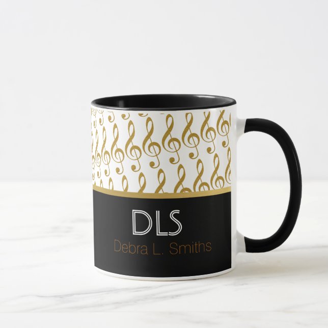 goldene Noten personalisiert Tasse (Rechts)