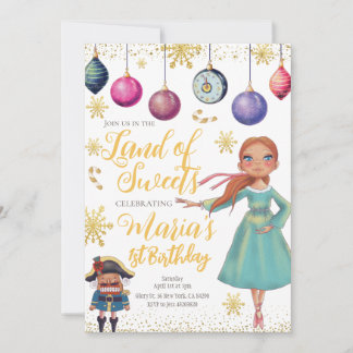 Goldene Nutcracker zum Geburtstag Einladung