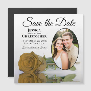 Goldene Ocker-Rosen-Hochzeit Save The Date Foto-Ma Magnetkarte