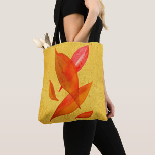 Goldene Orange Herbstblatt Moderne Kunst