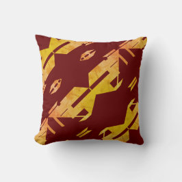 Goldene Orange über Burgund Diagonal Art Motif Kissen