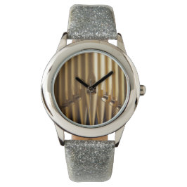 Goldene Orgelpfeifen Armbanduhr