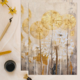 Goldene orientalische Blumen Modern Seidenpapier