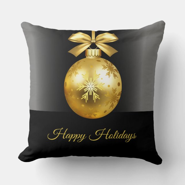 Goldene Ornament Holiday Throw Kissen (Vorderseite)
