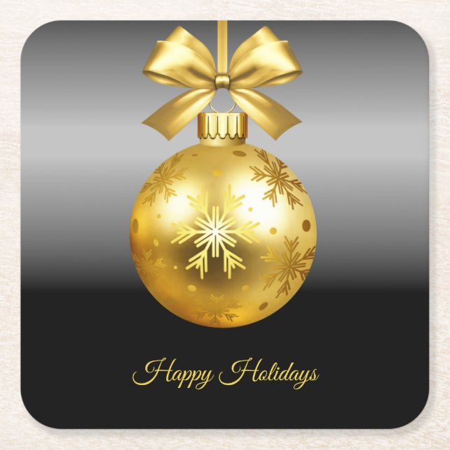 Goldene Ornamente Rechteckiger Pappuntersetzer (Vorderseite)