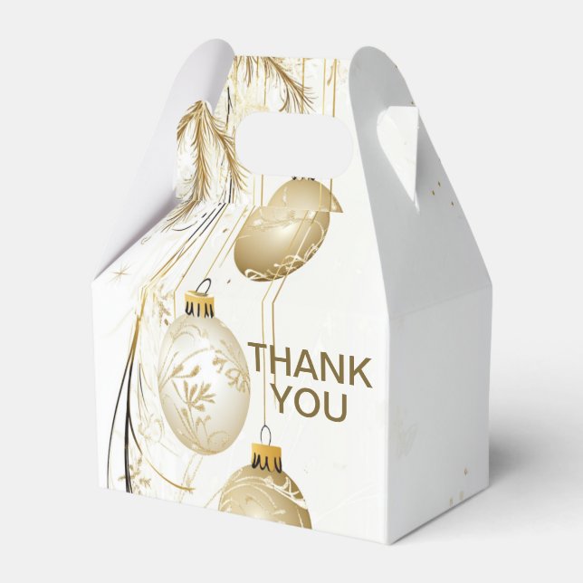 Goldene Ornamente Weihnachten Geschenkschachtel (Vorderseite)