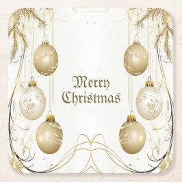 Goldene Ornamente Weihnachten Rechteckiger Pappuntersetzer