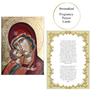 Goldene orthodoxe christliche Schwangerschafts-Geb Platzkarte