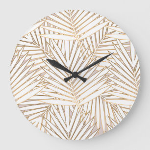 Goldene Palmwedel: Art Deco. Große Wanduhr