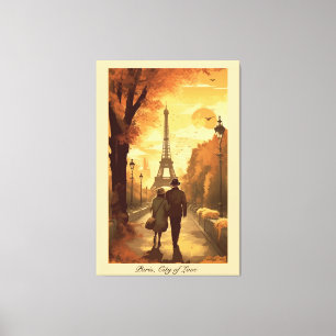 Goldene Pariser Romanze Galerie Wand Ästhetik Leinwanddruck