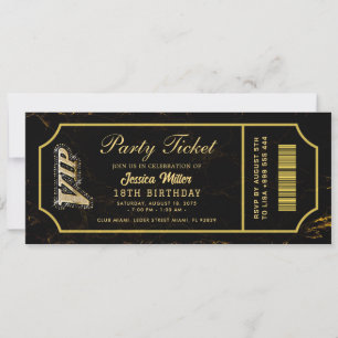 goldene Parteieinladungen im Ticket-Design Einladung