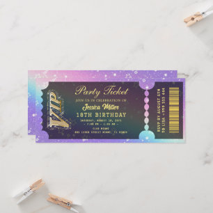 Goldene Party-Ticket-Einladung Einladung