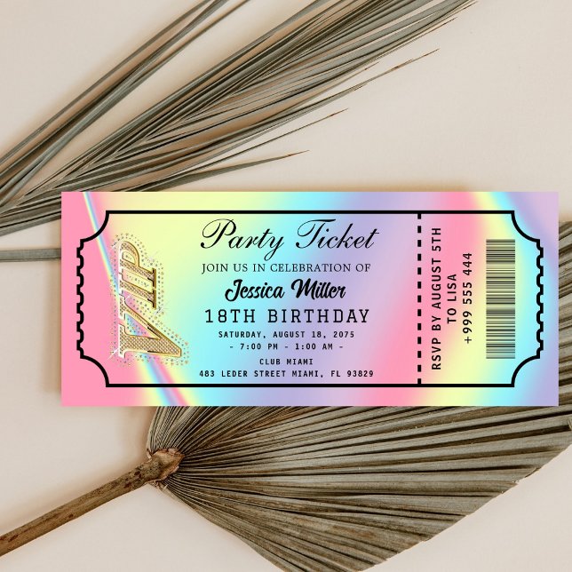 Goldene Party-Ticket-Einladung Einladung (Von Creator hochgeladen)