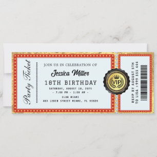 Goldene Party-Ticket-Einladung Einladung