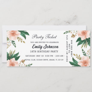 Goldene Party-Ticket-Einladungen Einladung