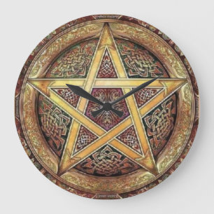 Goldene Pentagram-Wanduhr Große Wanduhr