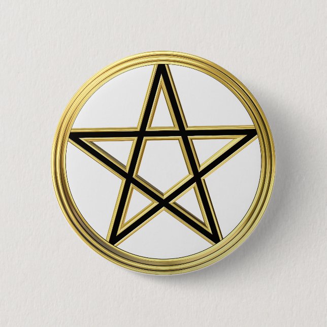 Goldene Pentagramm Button (Vorderseite)