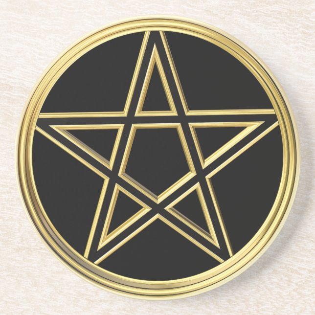 Goldene Pentagramm Untersetzer (Vorne)