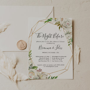 Goldene Peony Night Before Probe Dinner Einladung