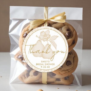 Goldene Perfect Pear Hochzeitsdusche Dankeschön Ge Runder Aufkleber