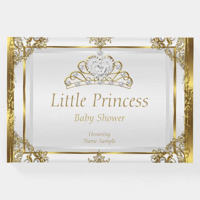 Goldene Perl Princess Baby Dusche Gästebuch (Vorderseite)
