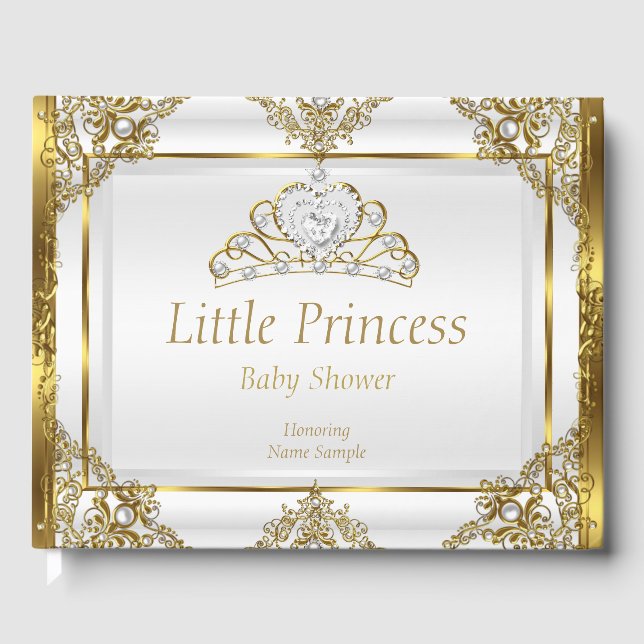 Goldene Perl Princess Baby Dusche Gästebuch (Vorderseite)