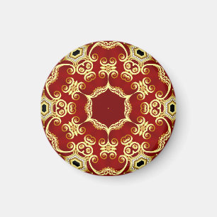 Goldene Perle: dekorative Rahmenzeichnung. Magnet