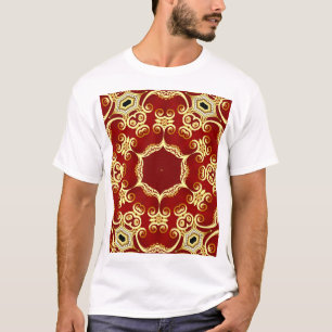Goldene Perle: dekorative Rahmenzeichnung. T-Shirt